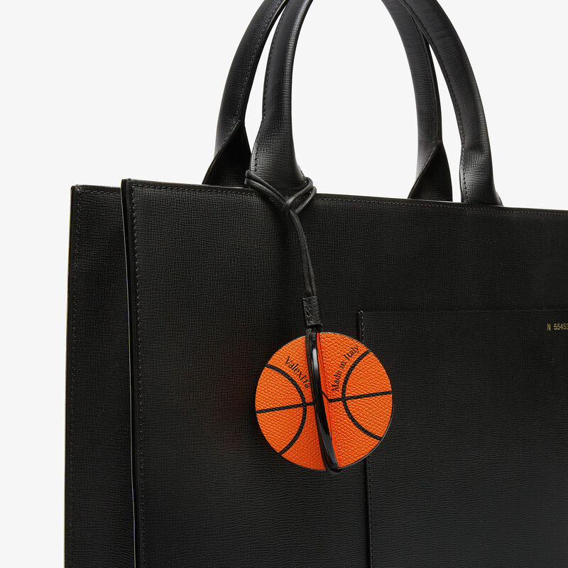 Basketball Charm - Orange/Black - Millepunte calf leather - Valextra - 2