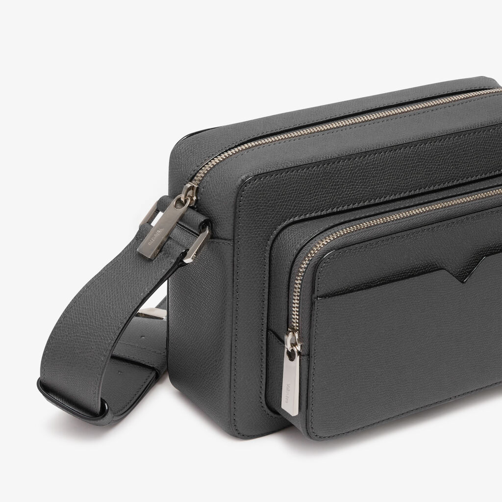 V-Line Reporter Bag - Smokey Grey - Millepunte calf leather - Valextra - 5