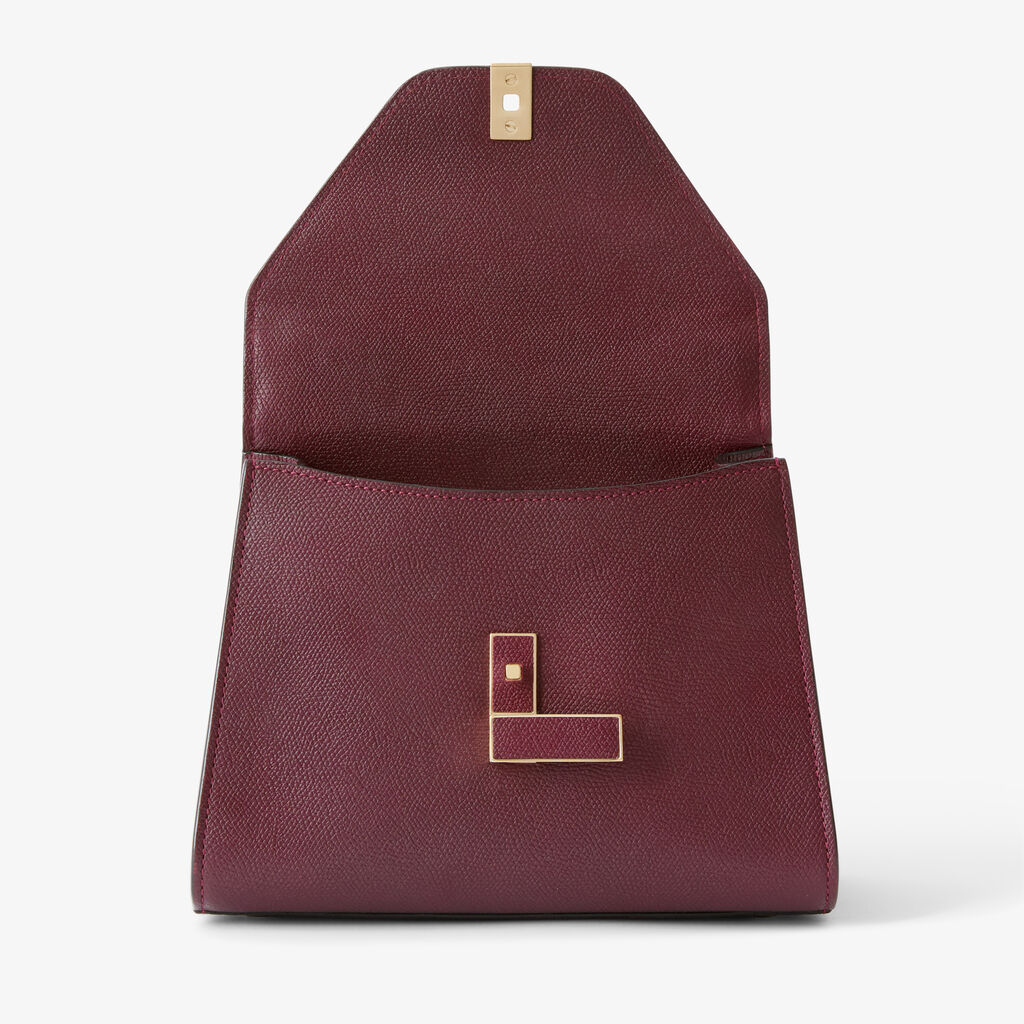 Iside Top Handle Mini Bag - Claret Red - Millepunte calf leather - Valextra - 7
