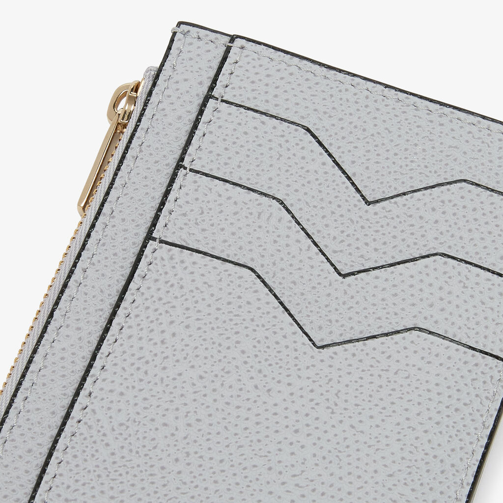 Card Holder 3CC with Zip - Stone Grey - Vitello VS - Valextra - 3