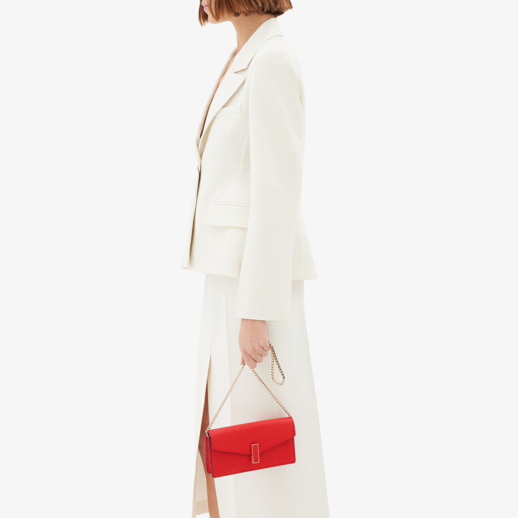 Iside Clutch - Crimson Red - Vitello VS - Valextra - 2
