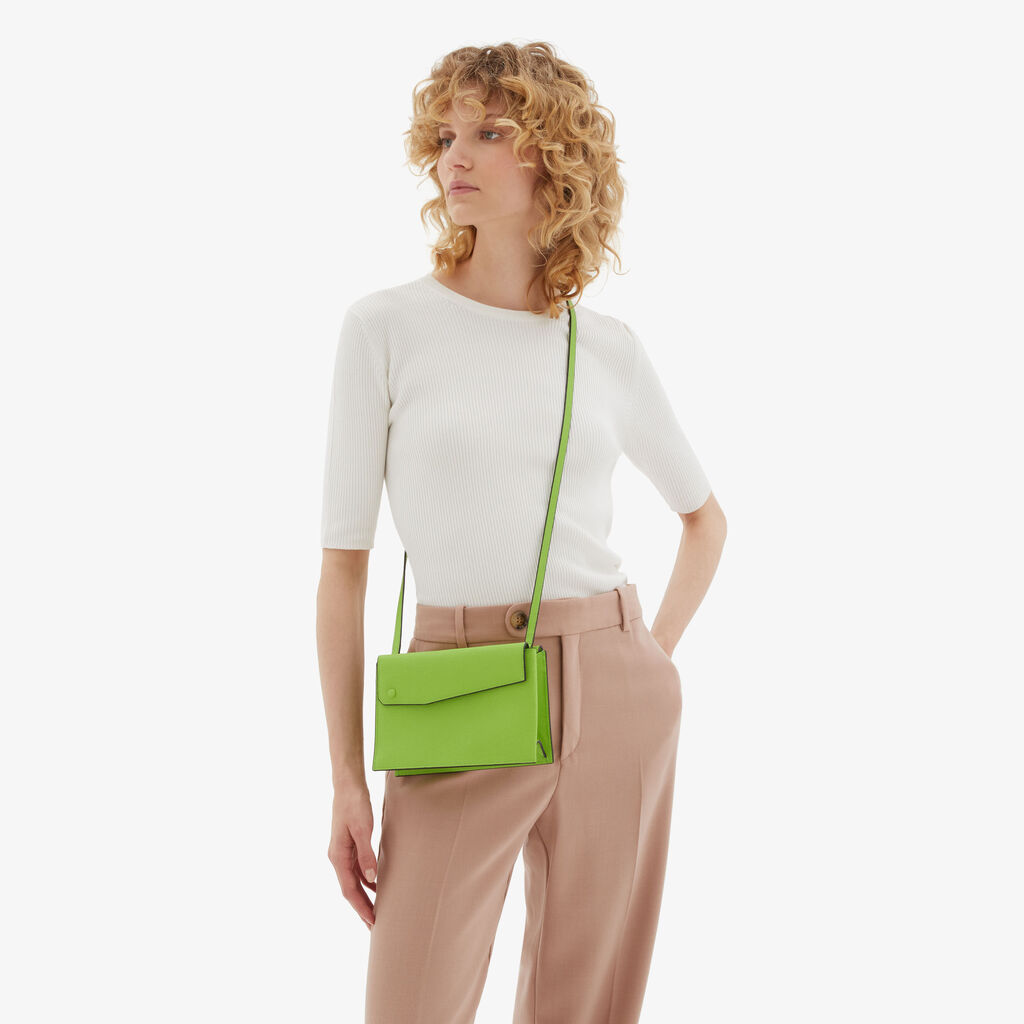 Pocket Slim Crossbody Bag - Apple Green - Vitello VS - Valextra - 2
