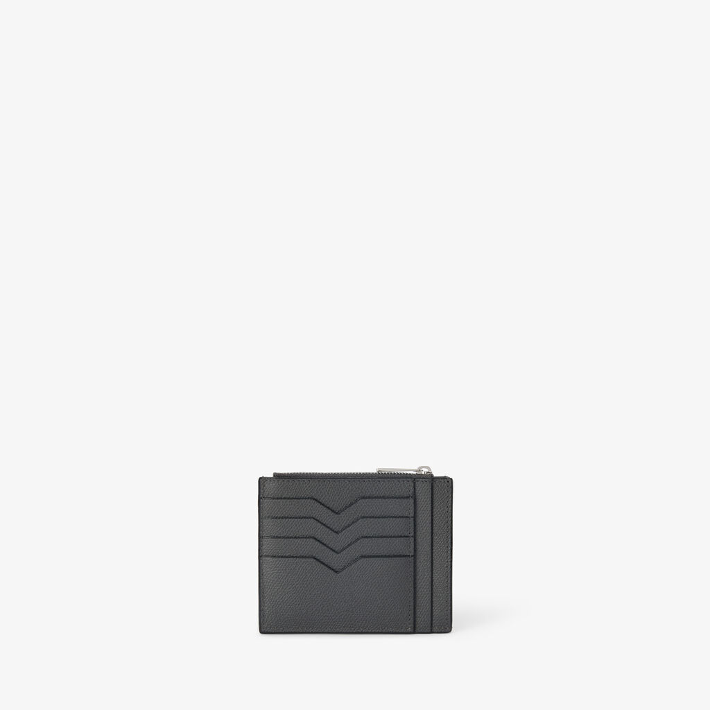 Card Holder 8CC with Zip - Smokey Grey - Vitello VS - Valextra - 1