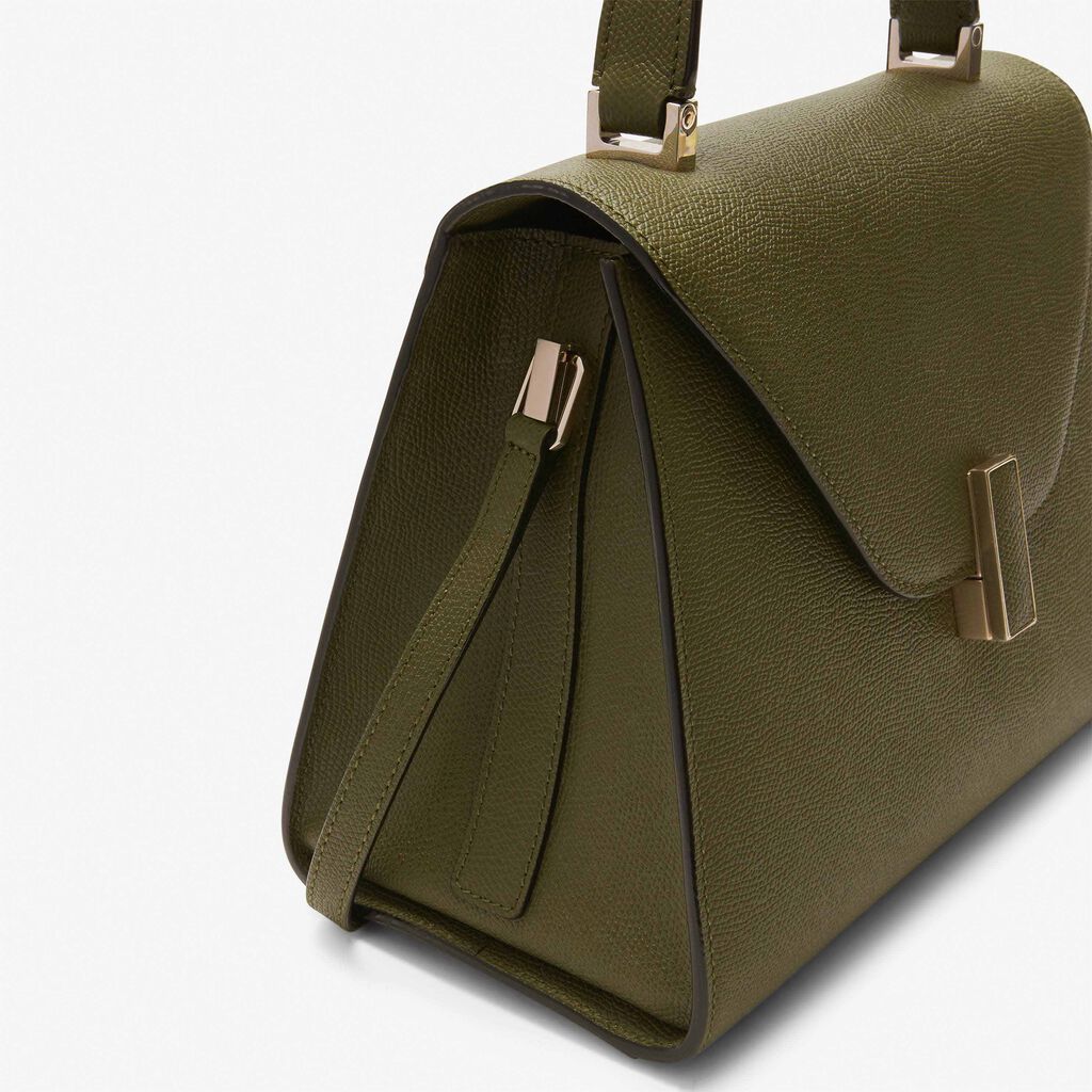 Borsa a Mano Iside Media - Verde Militare - Vitello VS - Valextra - 5