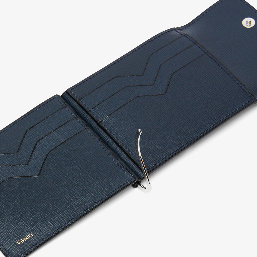 Grip 6cc wallet with botton - Dark Blue - Cuoio VL - Valextra - 2