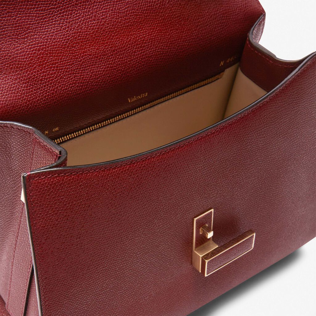 Iside Top handle medium bag - Marasca Red - Vitello VS - Valextra - 3