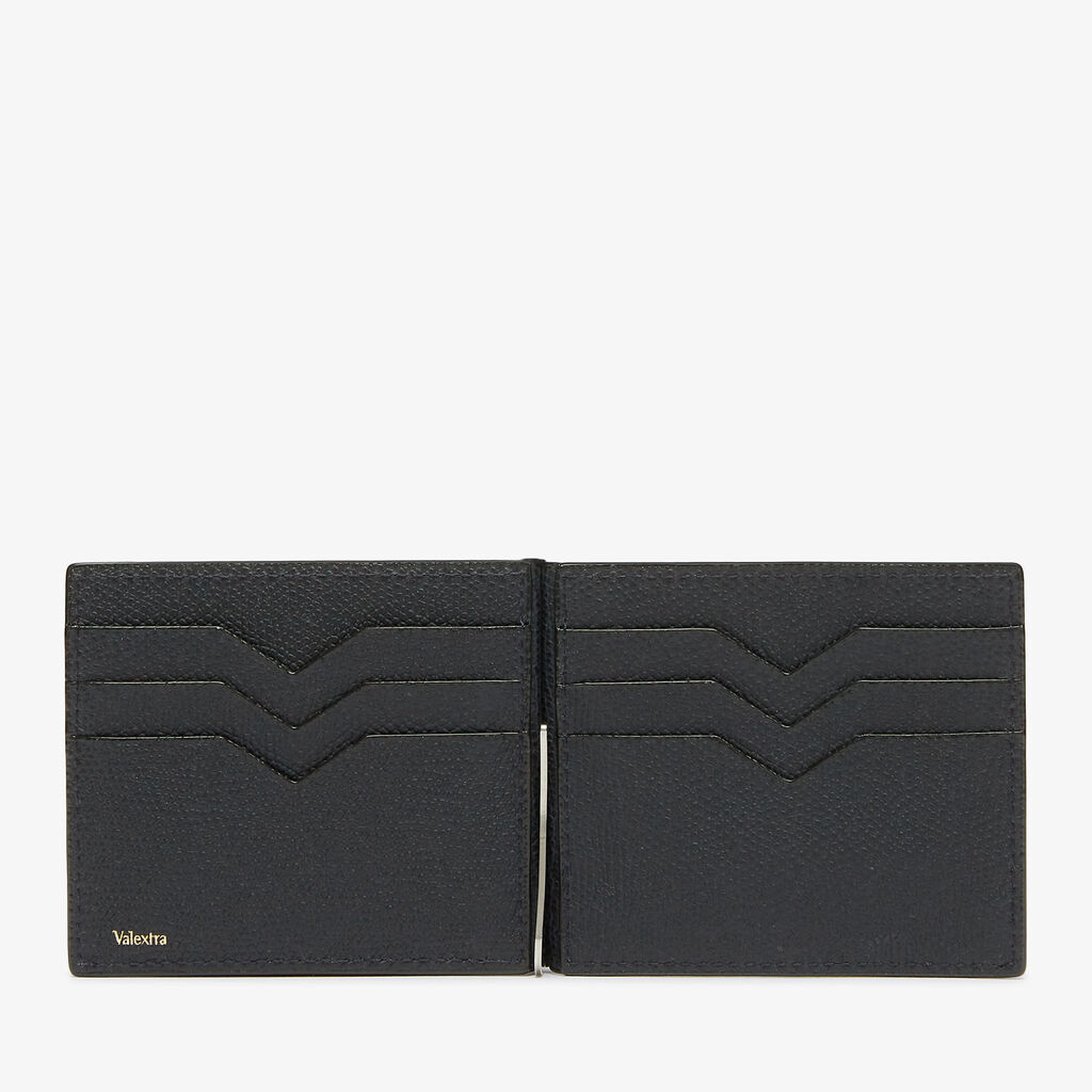 Portafoglio Grip Semplice - Blu Notte - Vitello VS - Valextra - 4