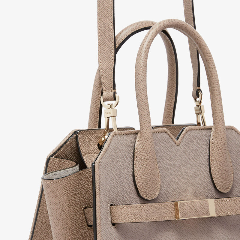 Milano Chiaroscuro Two Handles Mini Bag - Pink Nude/Sahara Brown - Millepunte Soft calf leather - Valextra - 4