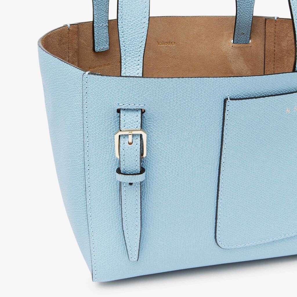 Soft Bucket Micro Bag - Cerulean Blue - Vitello VS - Valextra - 4