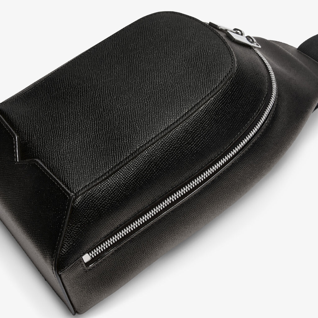 V-Line Core One Shoulder Backpack - Black - Millepunte Soft calf leather - Valextra - 5