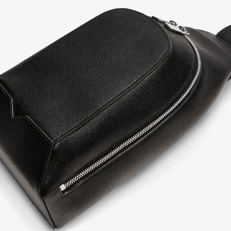 V-Line Core One Shoulder Backpack - Black - Millepunte Soft calf leather - Valextra - 5