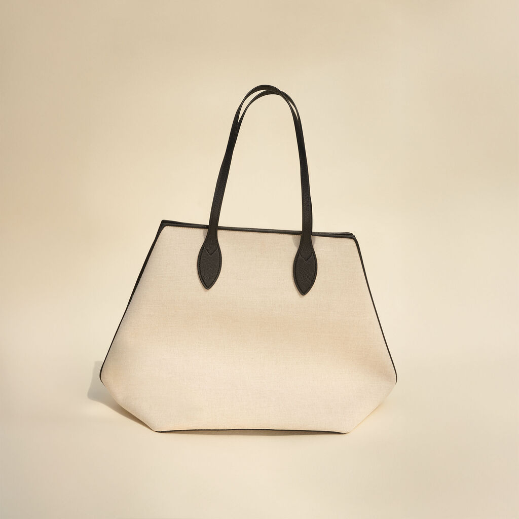 Borsa Shopping Vivi Canvas Grande - - Tessuto Canvas/Vitello Millepunte Soft - Valextra - 2