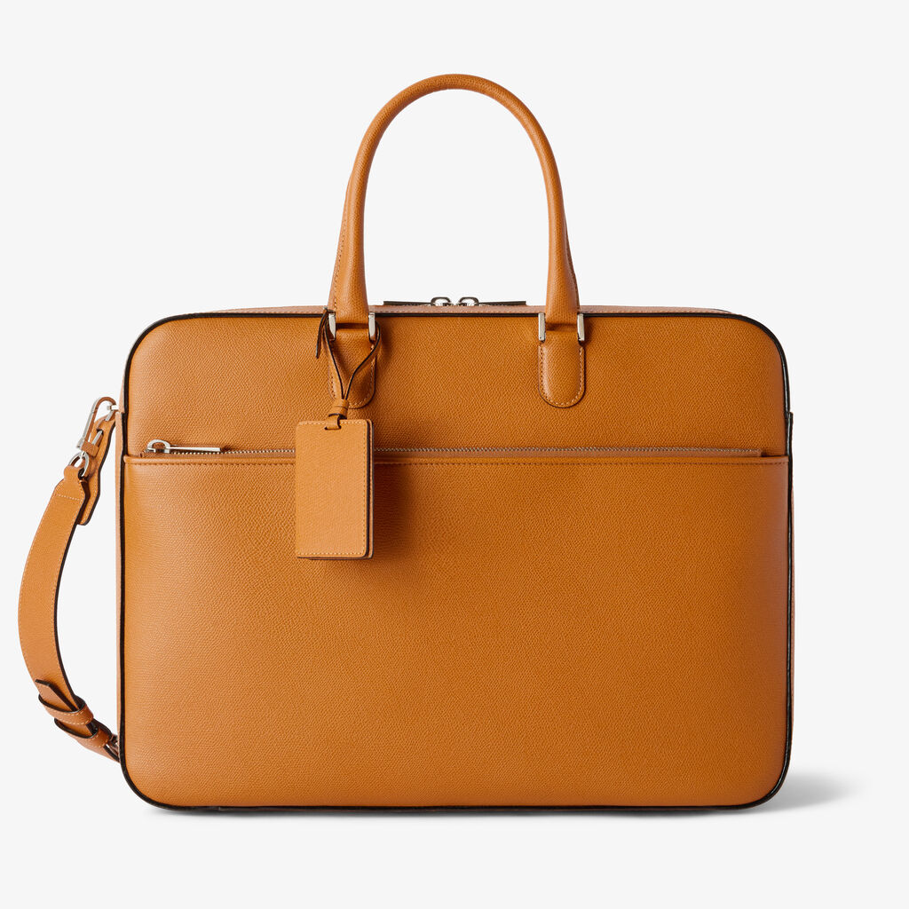 Avietta Travel Bag Two Chambers - Havana Brown - Millepunte calf leather - Valextra - 1