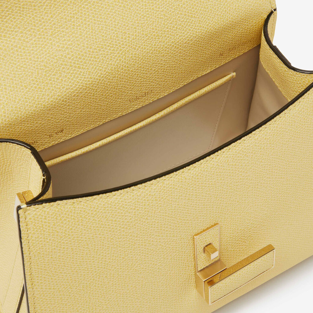 Iside Twirl Top Handle Mini Bag - Vanilla Yellow - Vitello VS - Valextra - 3
