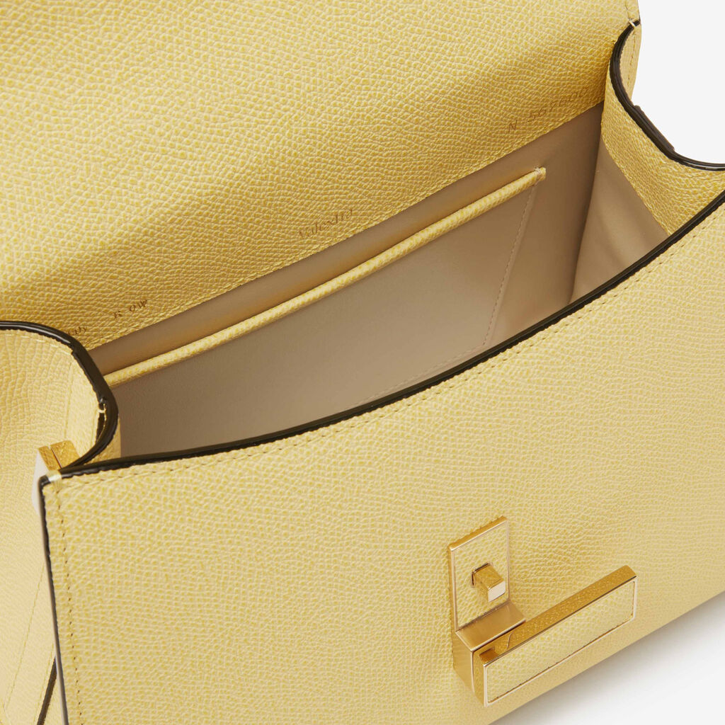 Borsa a mano Iside Twirl Mini - Giallo Vaniglia - Vitello VS - Valextra - 3