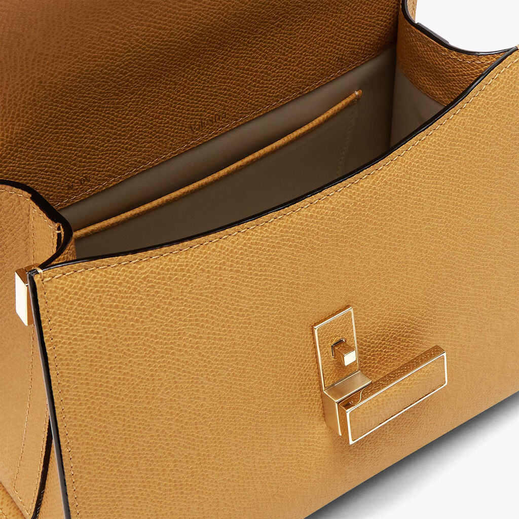 Iside Top handle mini bag - Amber Yellow - Vitello VS - Valextra - 3