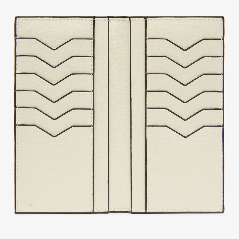 Vertical Wallet 12Cc - Pergamena White - Pavè calf leather - Valextra - 4