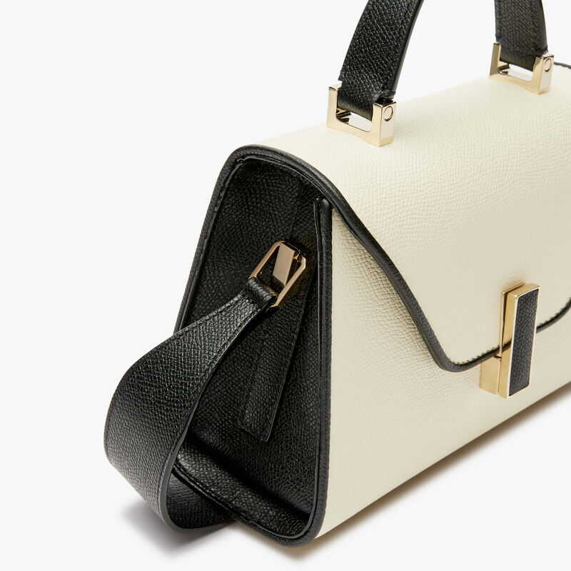 Iside Chiaroscuro Crossbody Micro Bag - Pergamena White/Black - Millepunte calf leather - Valextra - 4