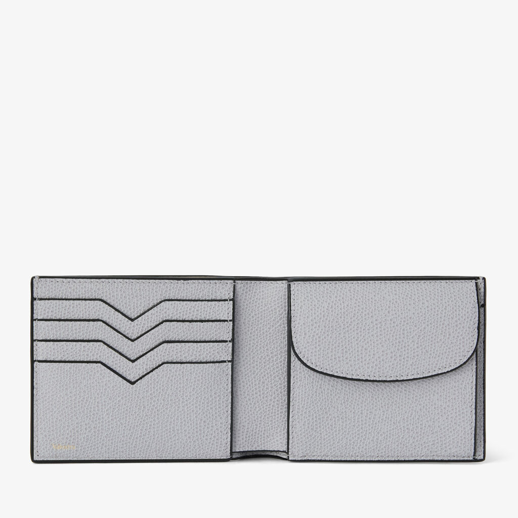 Wallet 4Cc With Coin Holder - Stone Grey - Vitello VS - Valextra - 4