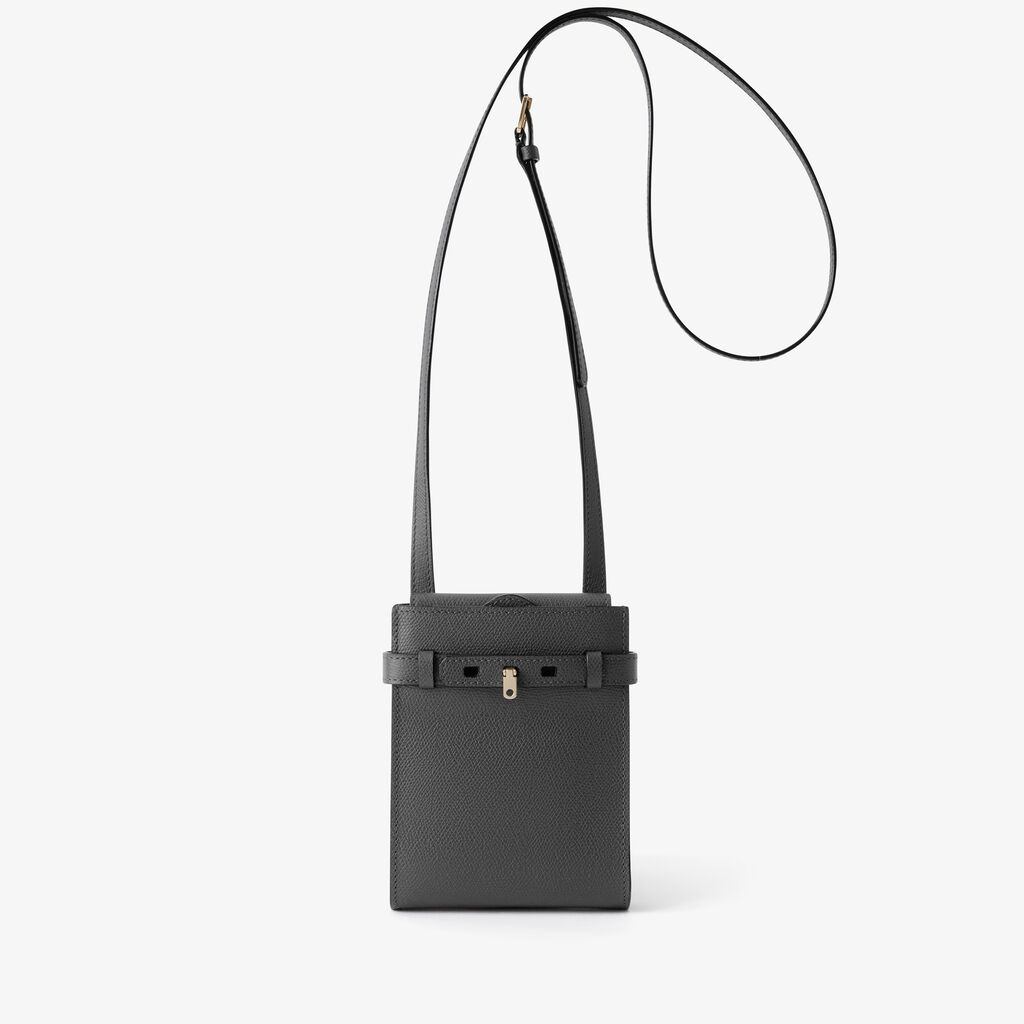 Brera B-Tracollina slim Crossbody micro bag - Smokey Grey - Vitello VS - Valextra - 1