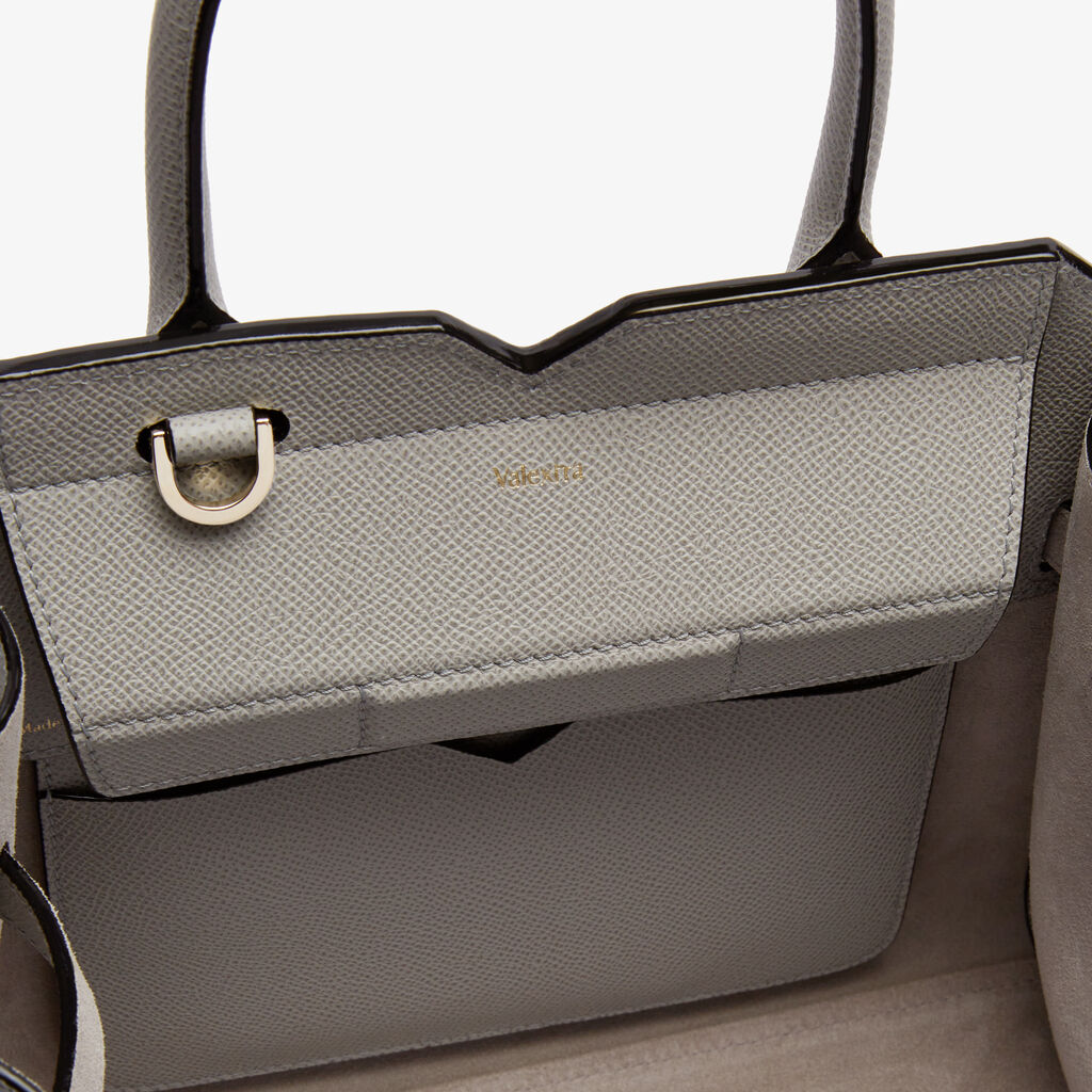 Milano Two Handles Mini Bag - Ash Grey - Vitello Millepunte Soft - Valextra - 2