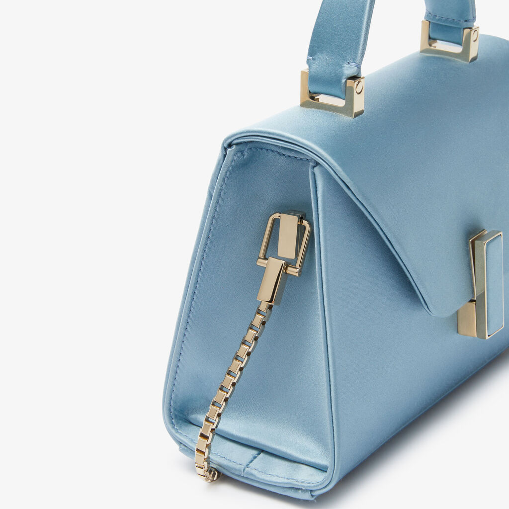 Iside Satin Top Handle Micro Bag - Niagara Blue - Raso - Valextra - 3