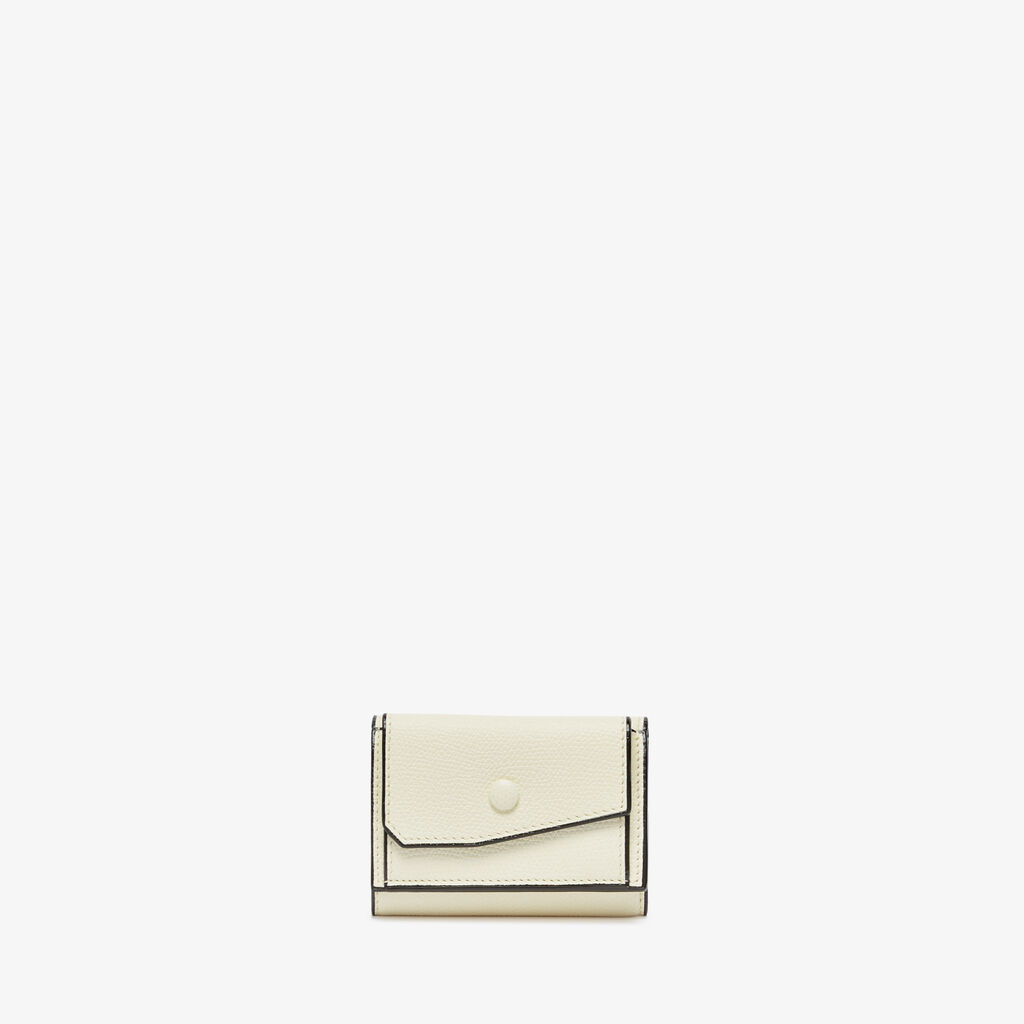 Small Wallet With Coin Holder - Pergamena White - Vitello VS - Valextra - 1