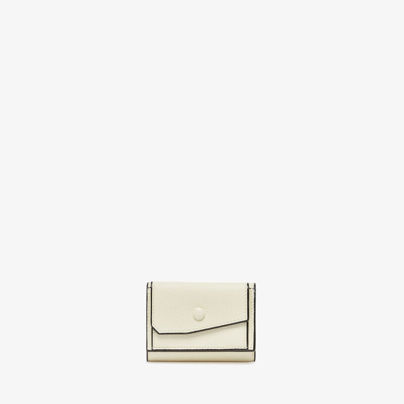 Small Wallet With Coin Holder - Pergamena White - Millepunte calf leather - Valextra - 1