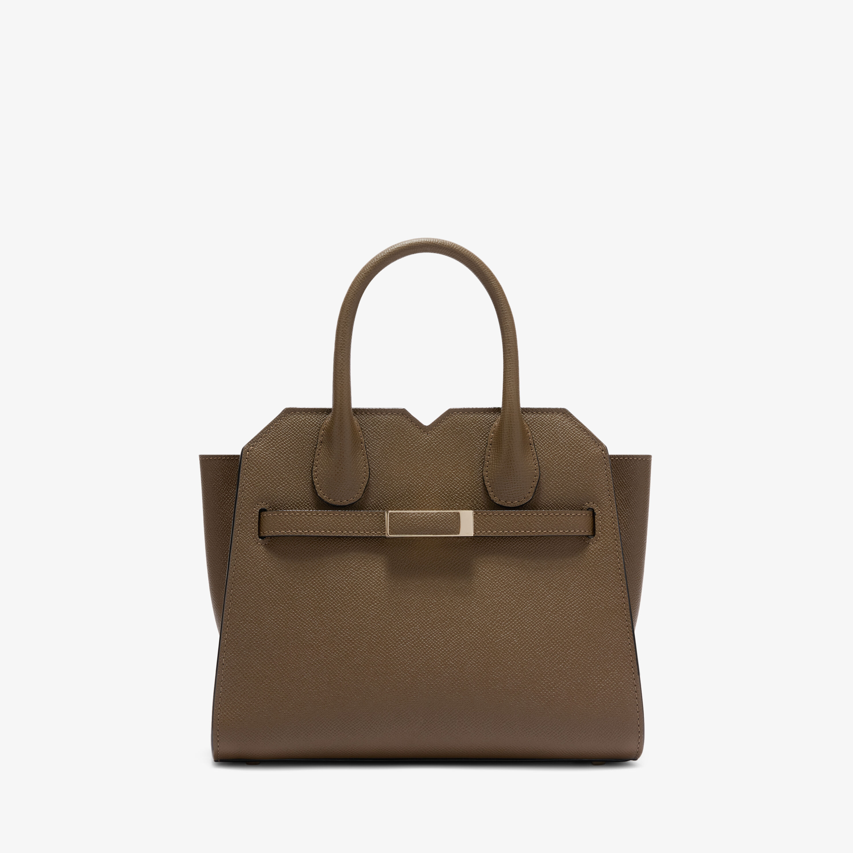 Women's Khaki Brown Luxury Leather Milano Mini Bag | Valextra