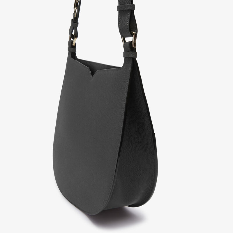 Hobo Weekend Medium Bag - Smokey Grey - Millepunte calf leather - Valextra - 5