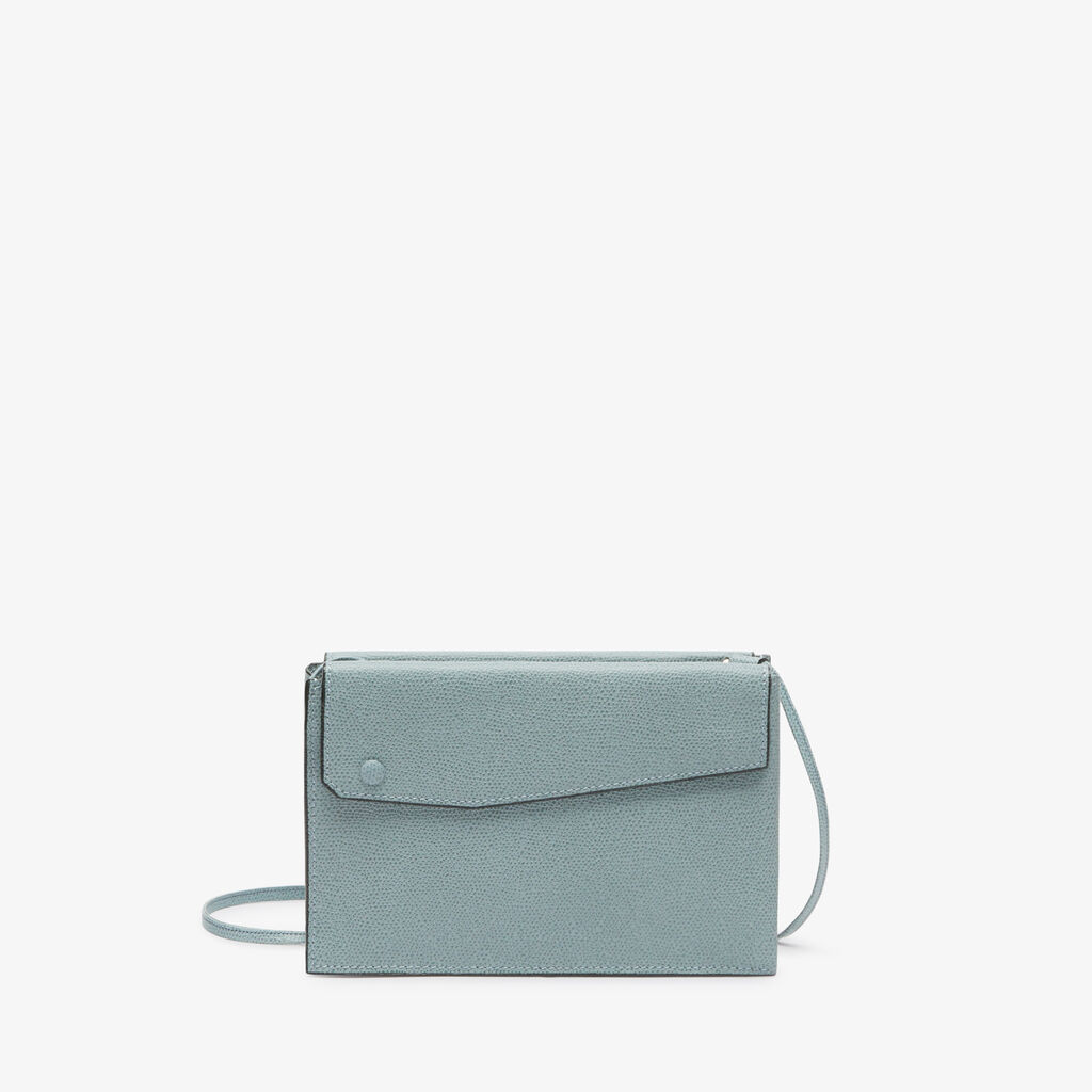 Pocket Slim crossbody bag - Smokey Blue - Vitello VS - Valextra - 7