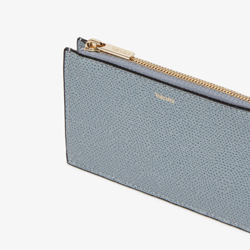 Card Holder 3CC with Zip - Niagara Blue - Millepunte calf leather - Valextra - 2