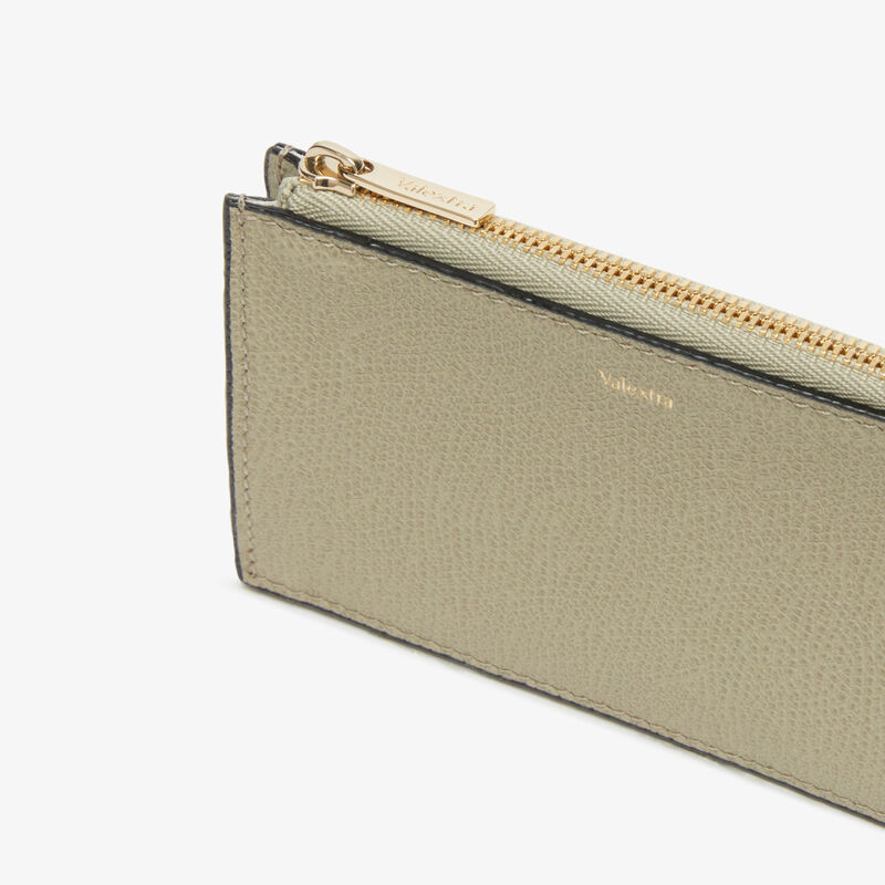 Card Holder 3CC with Zip - Tundra Green - Millepunte calf leather - Valextra - 2