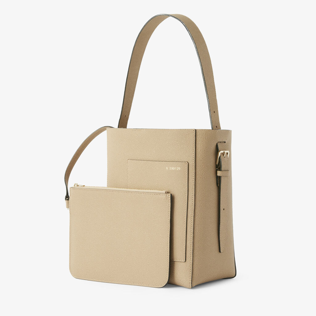 Soft Bucket Mini Bag - Cashmere Beige - Vitello VS - Valextra - 2
