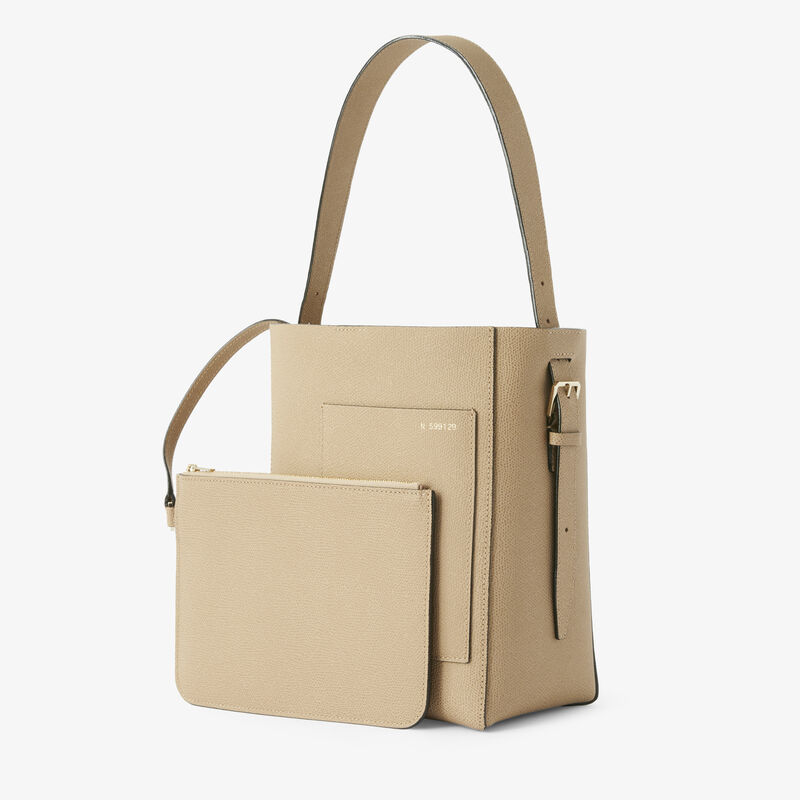 Soft Bucket Mini Bag - Cashmere Beige - Millepunte calf leather - Valextra - 2
