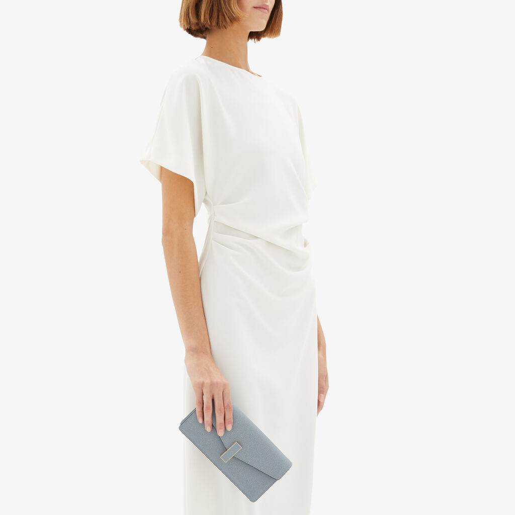 Iside clutch bag - Niagara Blue - Vitello VS - Valextra - 2