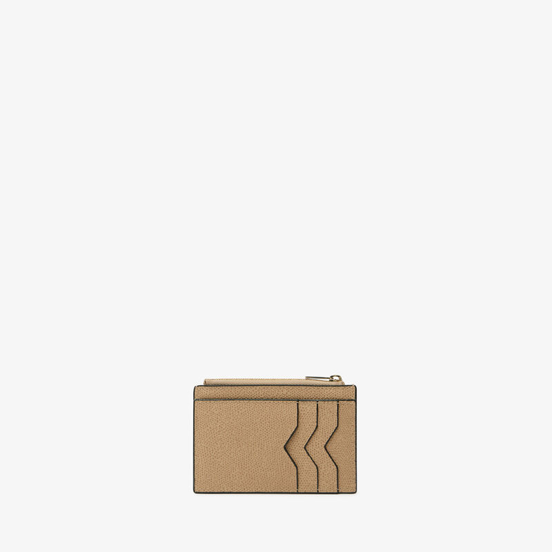 Card Holder 3CC with Zip - Cashmere Beige - Millepunte calf leather - Valextra - 1