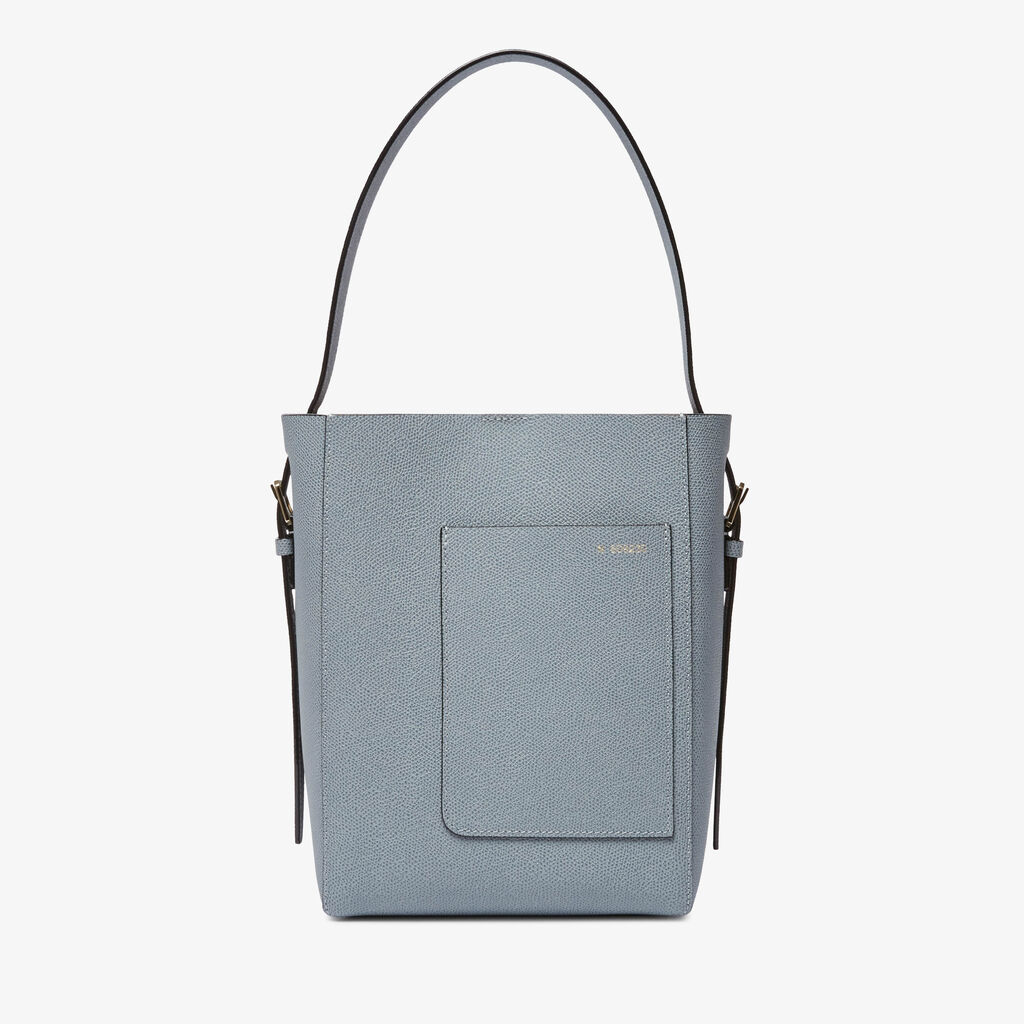 Soft Bucket Mini Bag - Niagara Blue - Vitello VS - Valextra - 1