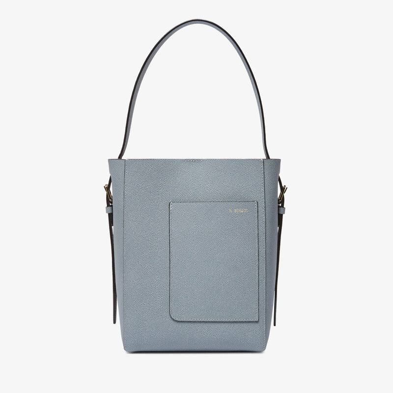 Soft Bucket Mini Bag - Niagara Blue - Millepunte calf leather - Valextra - 1