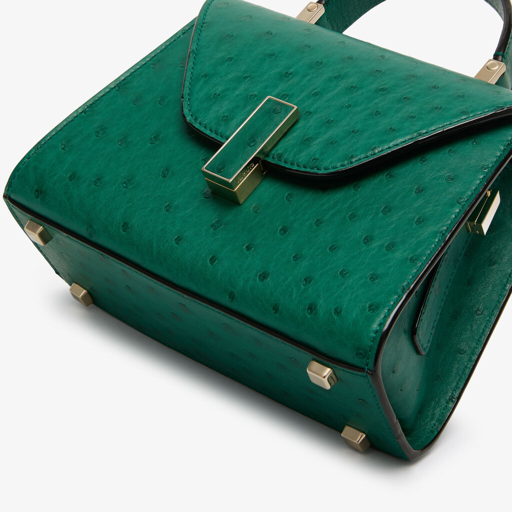 Borsa a Tracolla Iside Struzzo Micro - Verde Smeraldo - Struzzo - Valextra - 4