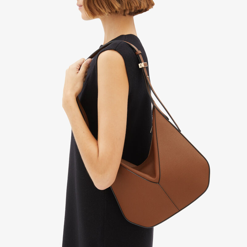 Vivi Hobo Mini Bag - Chocolate Brown - Millepunte Soft calf leather - Valextra - 2