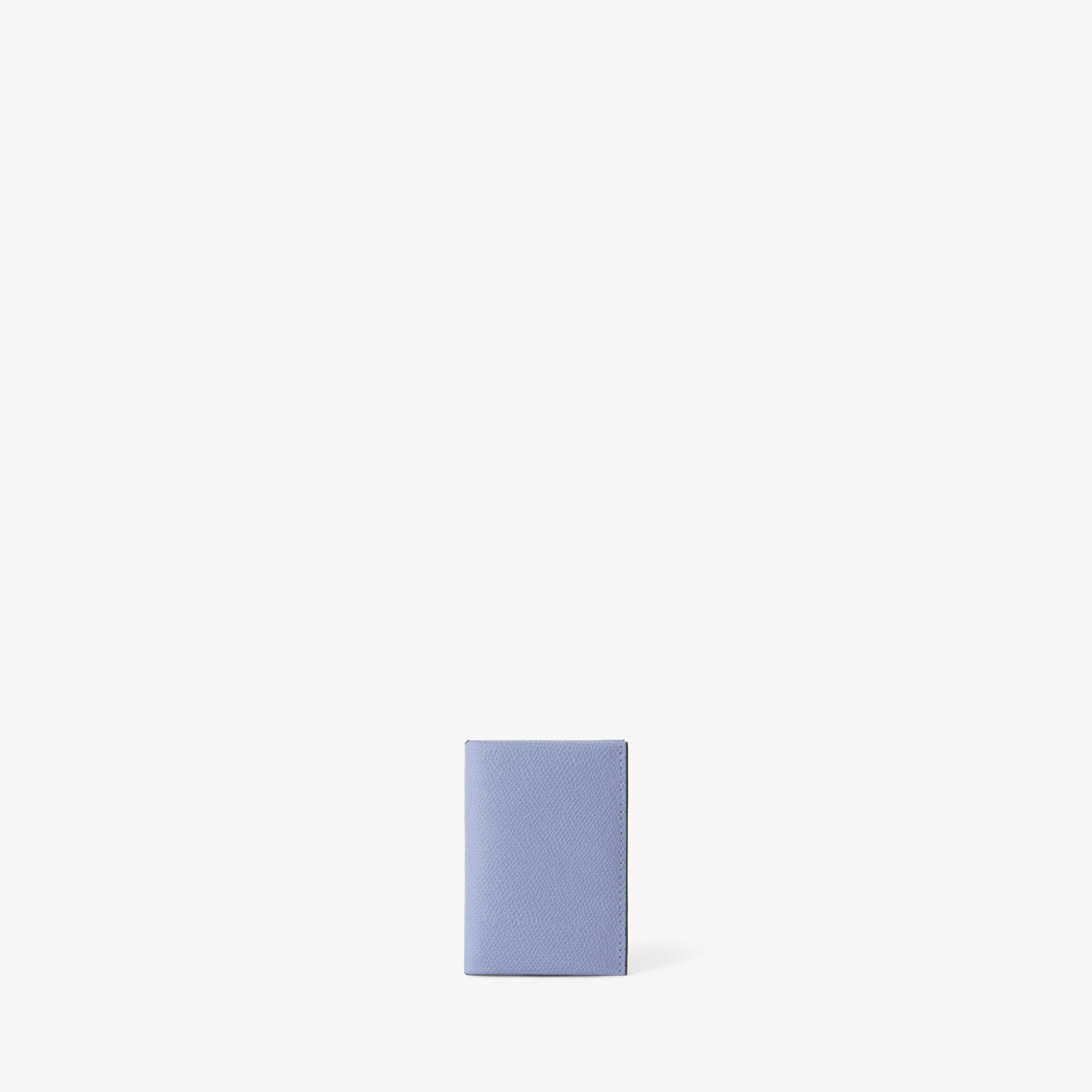 Baby Blue & Black Leather Luxury Card Case with Button | Valextra