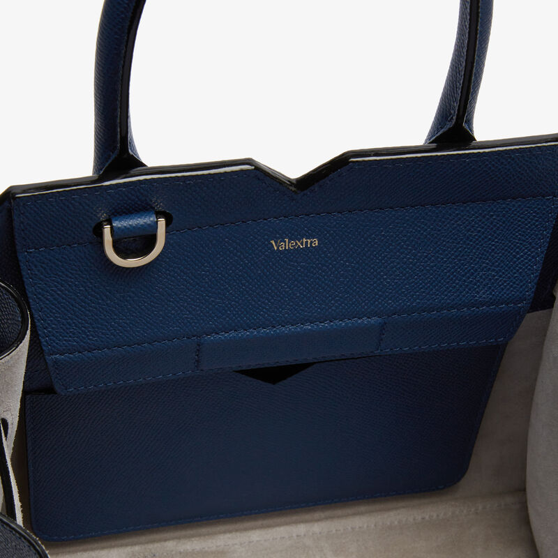 Milano Two Handles Mini Bag - Sapphire Blue - Millepunte Soft calf leather - Valextra - 3