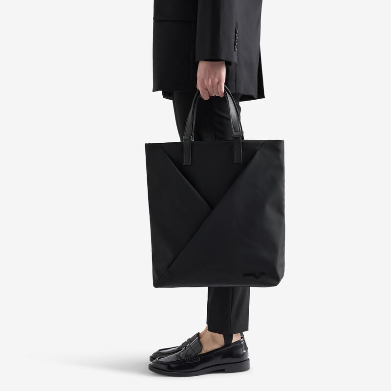 Assoluto Tote Bag - Black - Econyl - Rigenerated nylon fiber - Valextra - 2