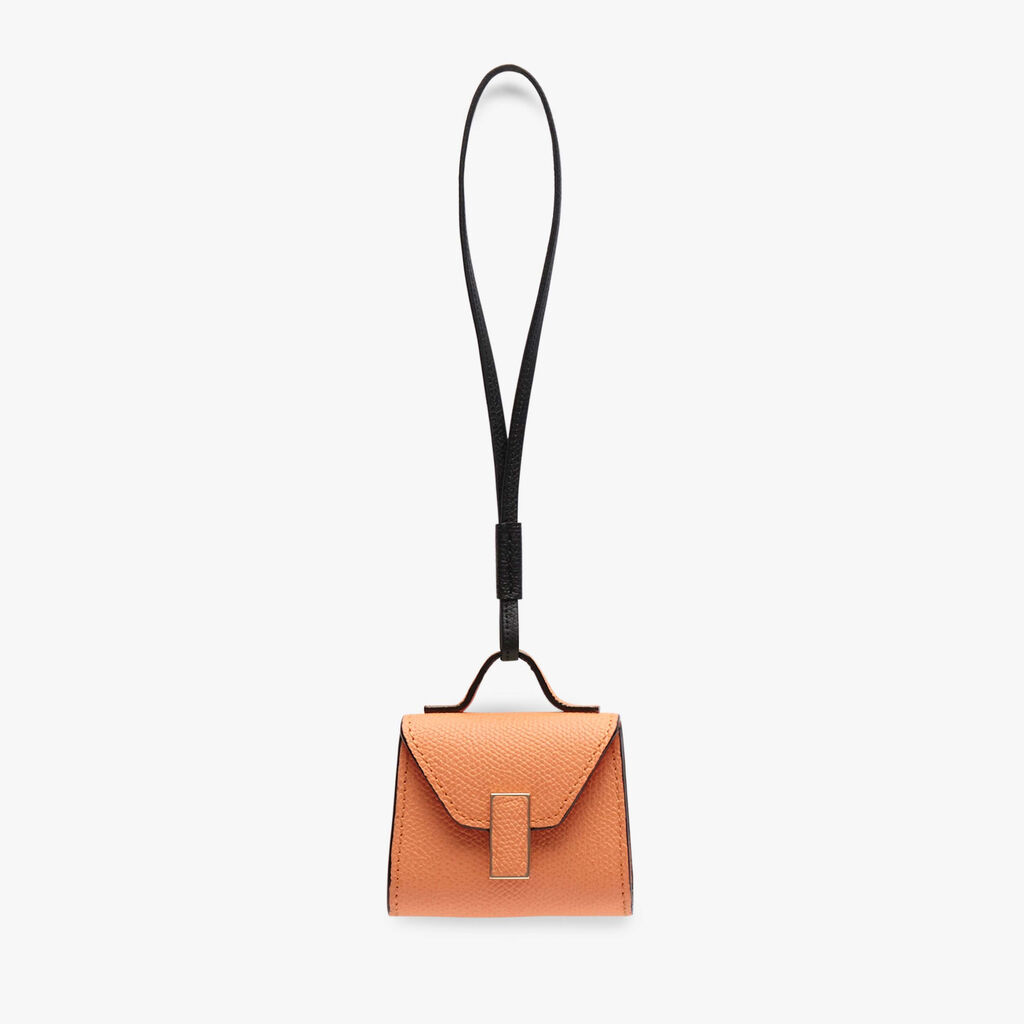 Iside Charm - Peach Orange/Black - Vitello VS - Valextra - 1