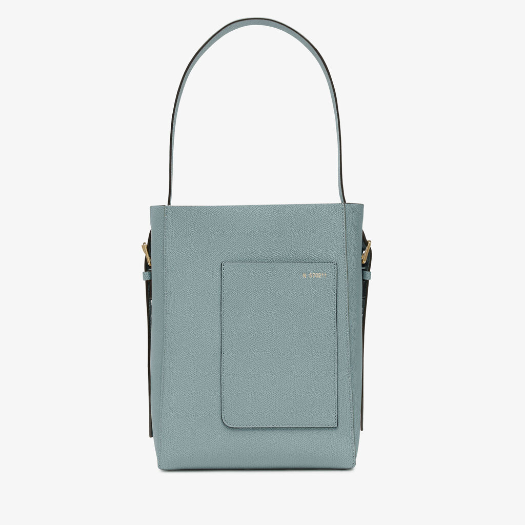 Soft Bucket Mini Bag - Smokey Blue - Vitello VS - Valextra - 1