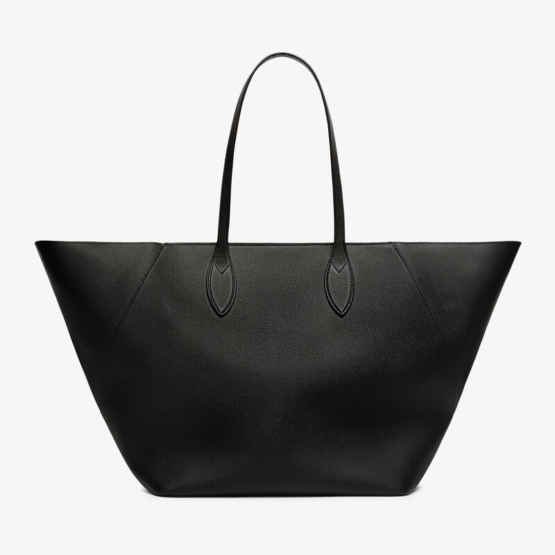 Vivi Shopping Large Bag - Black - Millepunte Soft calf leather - Valextra - 4