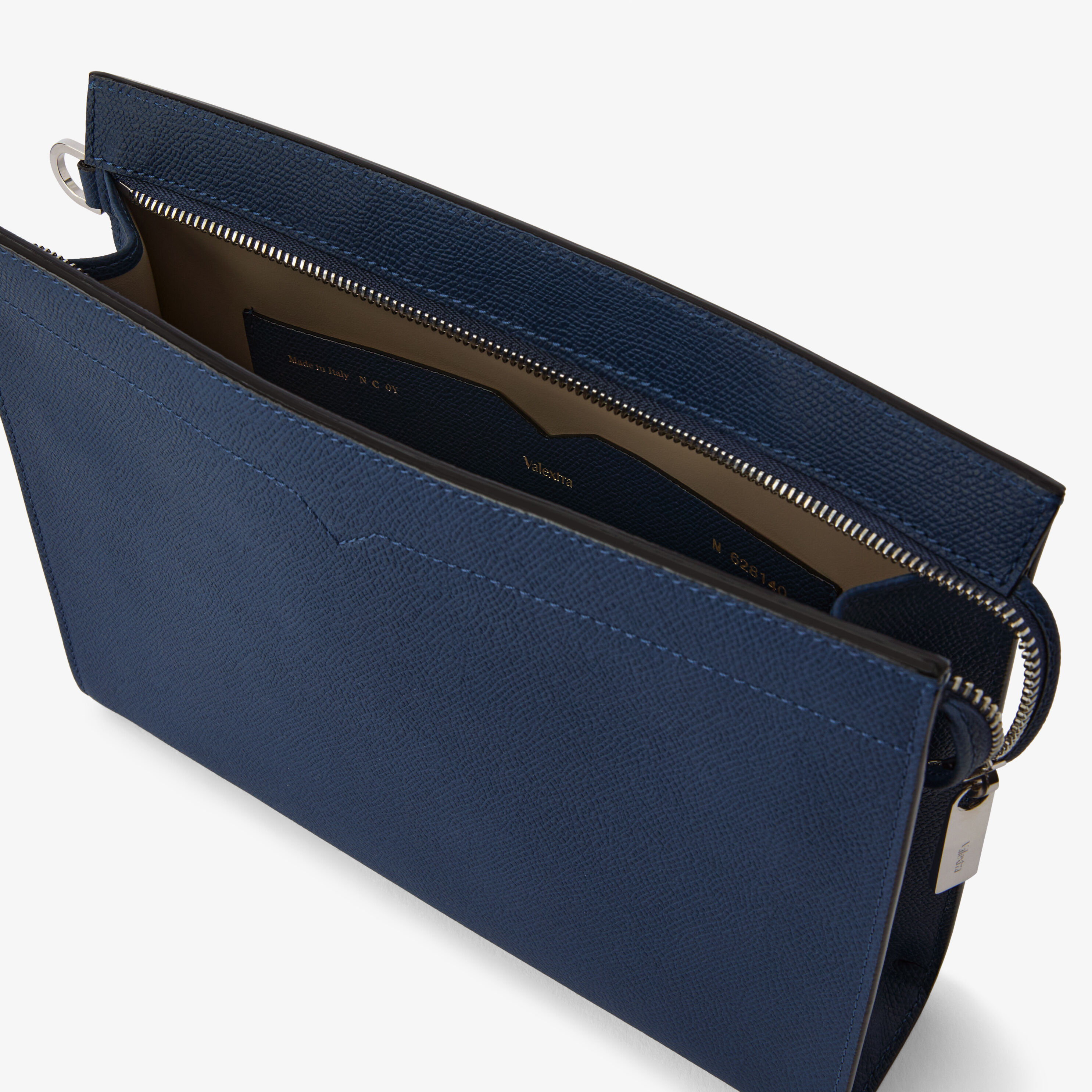Men's Sapphire Blue Leather Document Holder | Valextra V-Line
