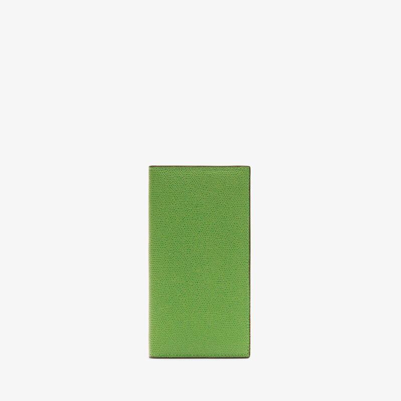 Vertical Wallet 12Cc - Grass Green - Millepunte calf leather - Valextra - 1