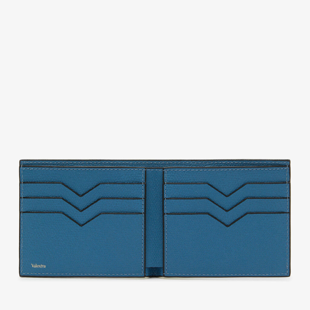 Bifold wallet 6 cc - Cobalt Blue - Vitello VS - Valextra - 4